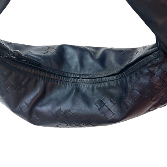 Bottega Veneta Navy Leather Hobo Bag - Picture 5 of 11